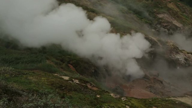 Eruption of the geyser Bolshoy in Valley of Geysers.