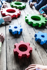 People with cogs of business