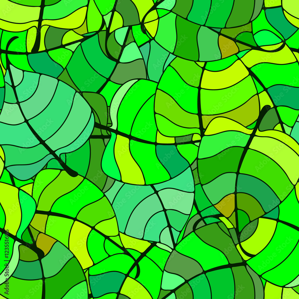 Poster background with leaves. vector pattern.