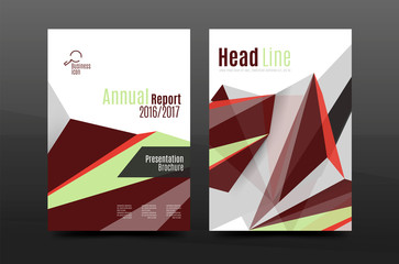 3d triangle shapes. Business annual report cover