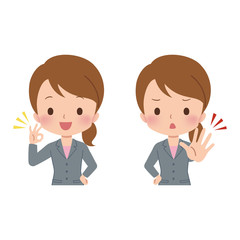 女性　ビジネスウーマン　イラスト