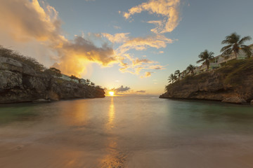 Sunset at Playa Lagun beach, Curacao