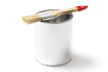 Open Paint Can with a Paint Brush