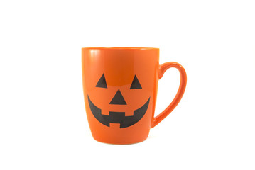 halloween orange cup isolation