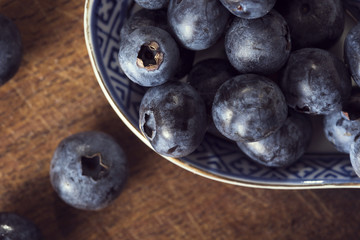 Spoon of blueberries