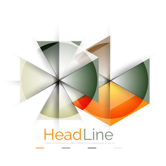 Colorful triangles on white background