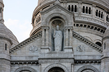 Sacre Coeur church, Montmartre, Paris, detail showing Jesus figure