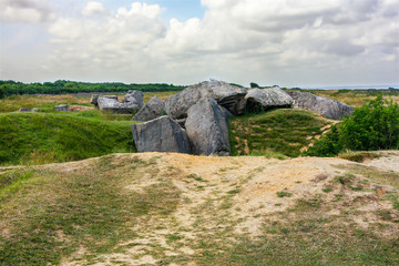 Pointe du Hoc, Normandy, France, devastation from artillery shelling from World War Two