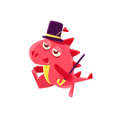 Gentleman Red Dragon Illustration