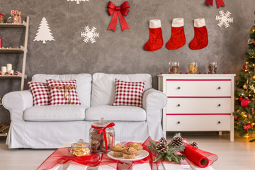 Room with christams decorations