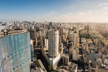Cercles muraux Lieux américains Sao Paulo Skyline with Famous Buildings