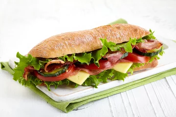 Photo sur Plexiglas Snack Fresh submarine sandwich