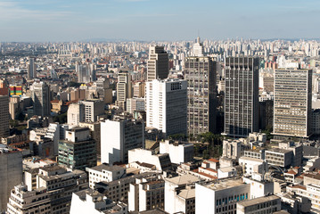 Naklejka premium Sao Paulo City Skyline - View of Buildings in Anhangabau Valley