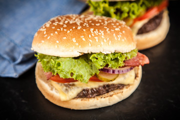 Delicious grilled burger