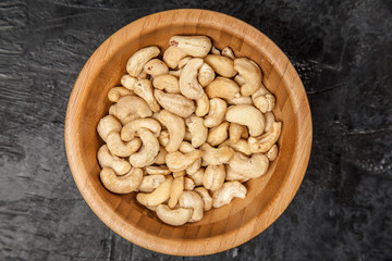 Cashew nuts top view
