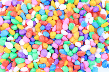 Fototapeta na wymiar boulders with plastic colors as background
