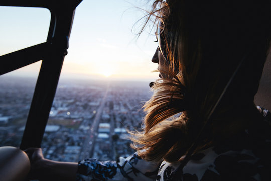 Woman In Helicopter