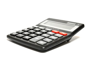 Calculator/Adding machine on a white background 
