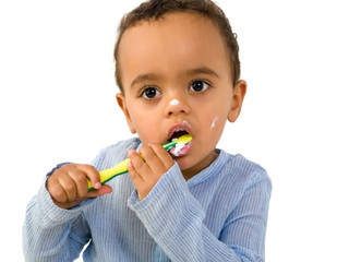 Clean teeth for African toddler