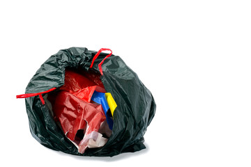 Plastiktüten in Müllsack