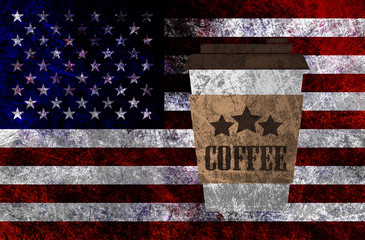 Damaged american flag background.