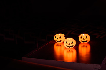Halloween Pumpkin lamp, pumpkin lantern at night
