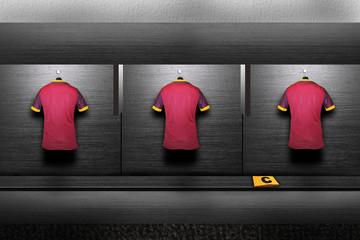 football shirt on changing room