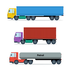 Three types of isolated trucks