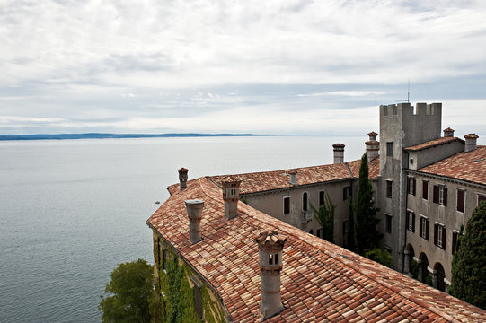 The castle of Duino sees the adriatic sea. Trieste. Italy