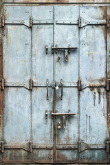 Tarnished metal door, Yangon, Myanmar