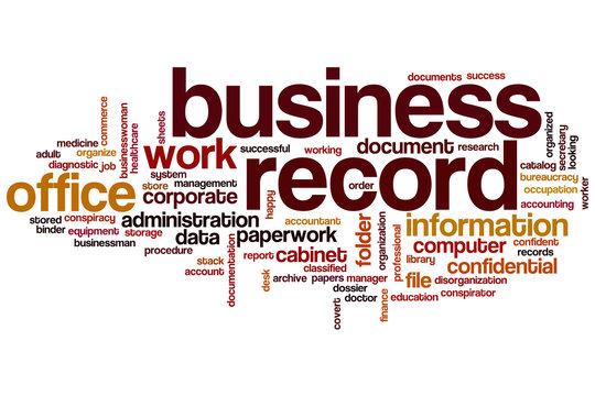 Business record word cloud