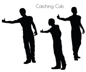 man in Action Catching Cab  pose