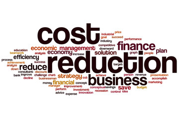 Obraz premium Cost reduction word cloud