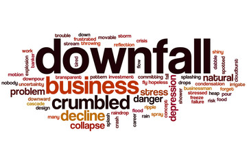 Obraz premium Downfall word cloud