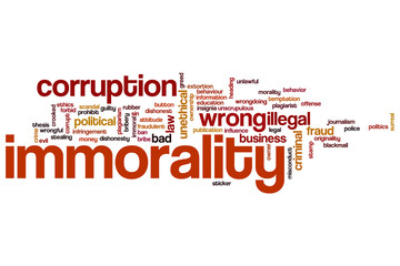Immorality word cloud