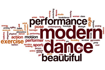 Modern dance word cloud