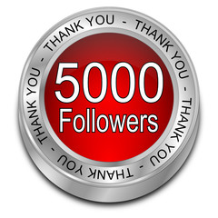 5000 Followers Thank you - 3D illustration