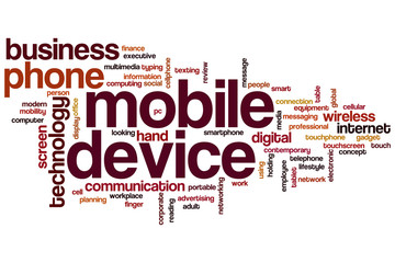 Mobile device word cloud