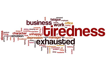 Tiredness word cloud