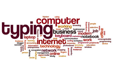 Typing word cloud