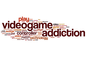 Videogame addiction word cloud