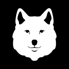 Wolf head vector illustration stylized style flat