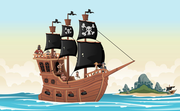 Pirate Ship Cartoon Images – Browse 387 Stock Photos, Vectors, and Video |  Adobe Stock