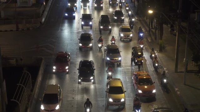 Traffic jam on the streets of Bangkok, Thailand 4k
