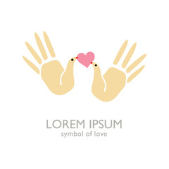 Love Hands - template logo for the Dating Club, Wedding Agency, Social Fund.