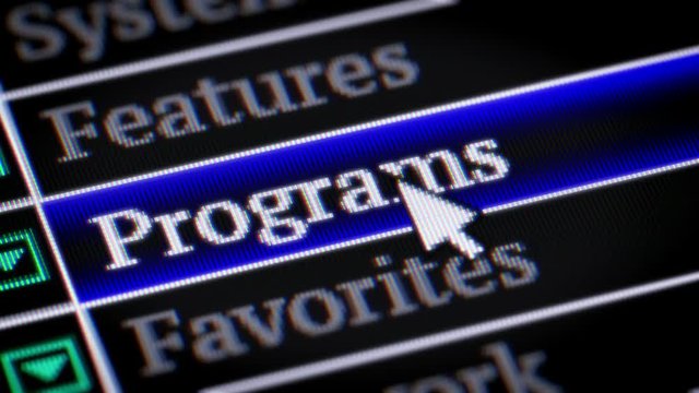 Programs. My own design of program menu.
