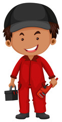 Plumber in red uniform