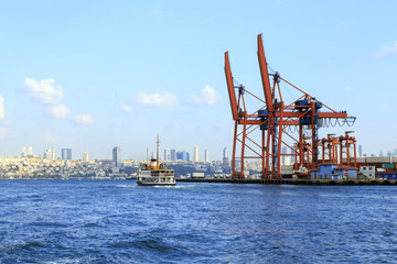 Fototapeta na wymiar Port of Haydarpasa, Terminal is main trading port in Asian side