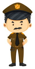 Policeman in brown uniform