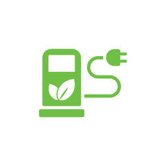 refill bio electric automobile eco green simple icon on white ba